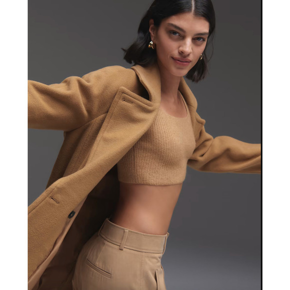 Everlane NWT The Cozy Stretch Tank Yak Wool Blend in Camel Size Small - Picture 1 of 6